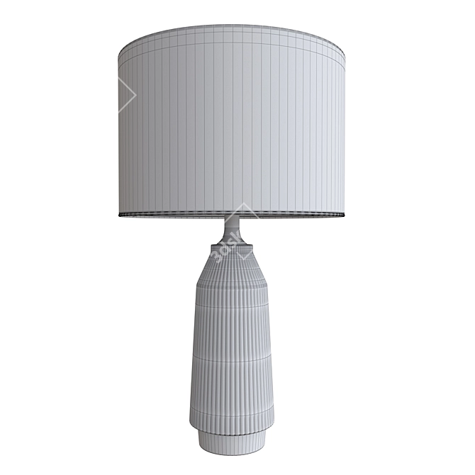Whimsical Roar + Rabbit Ceramic Lamp 3D model image 2