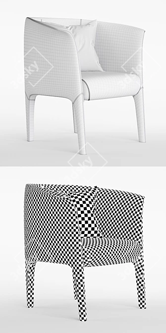 ESTEL MILO | Leather Easy Chair 3D model image 3