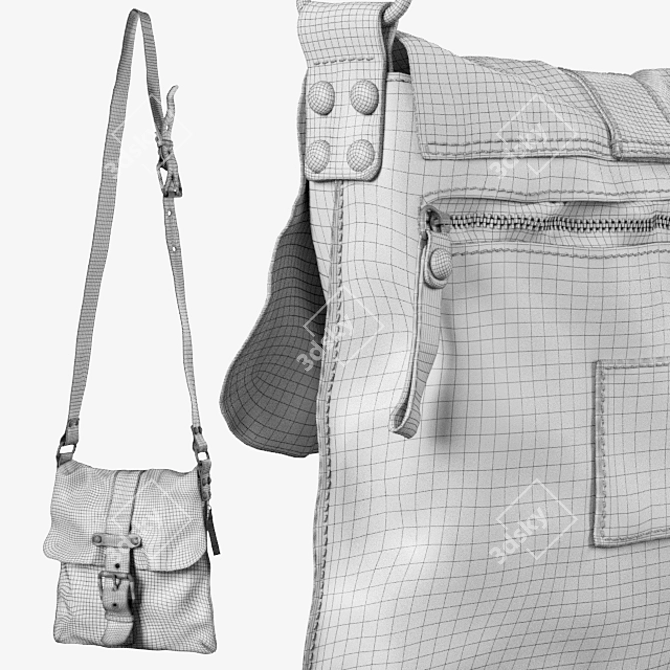 Vintage-inspired Campomaggi Lavata Bag 3D model image 8