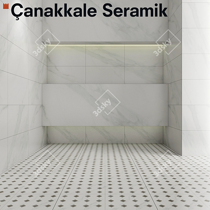 Elegant Calacatta Line Tiles 3D model image 1