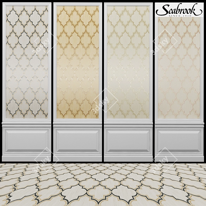 Seabrook Giacomo-2: Stylish Acrylic Coated Wallpaper 3D model image 1