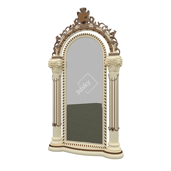 Timeless Elegance Mirror 3D model image 1