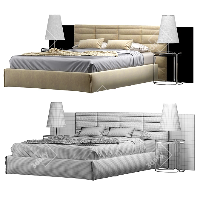 Italian Elegance: Grandangolo Bed 3D model image 2