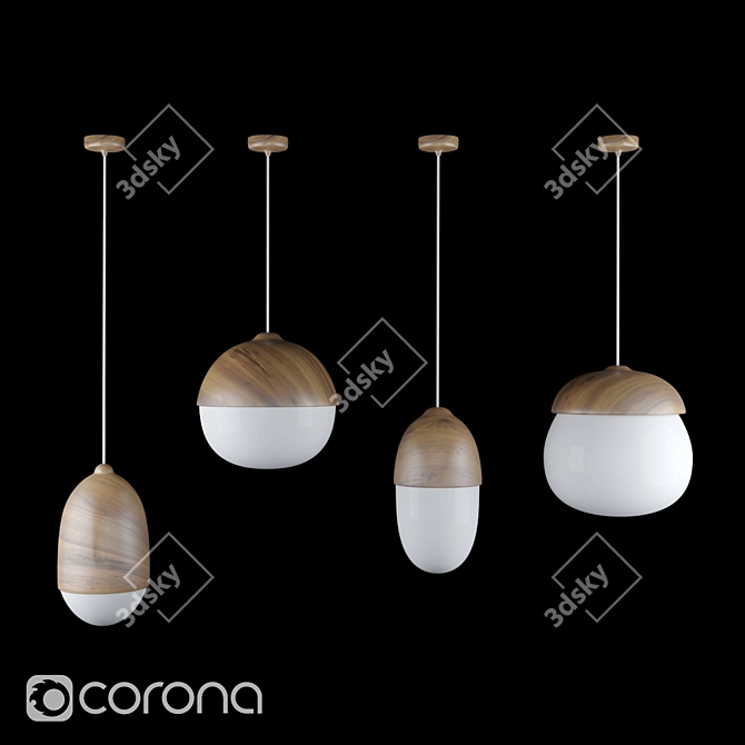 Nordic Nut Pendant Set 3D model image 1