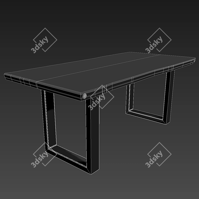 Chantik Teak Table: 180cm Width 3D model image 3