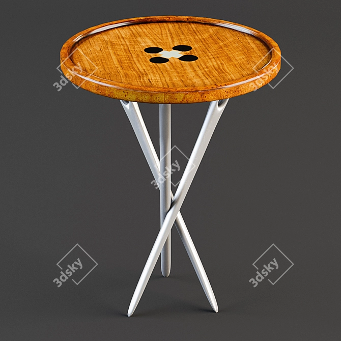 Elegant Button Accent Table 3D model image 1