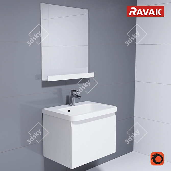 Modern Set Ravak 10° - Complete Bathroom Upgrade 3D model image 1