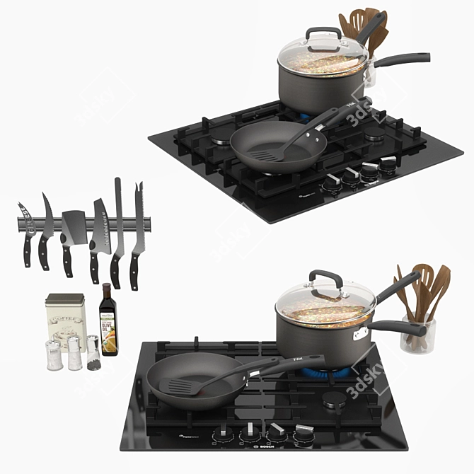 Modern Kitchen Set with 3D Max 3D model image 1