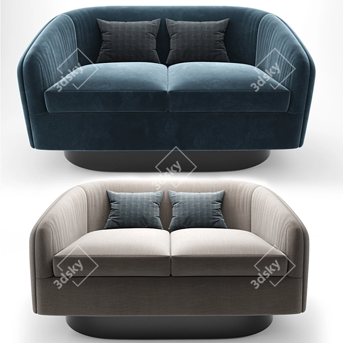 Roxy Swivel-Tilt Tub Sofa: Modern Design and Comfort 3D model image 1