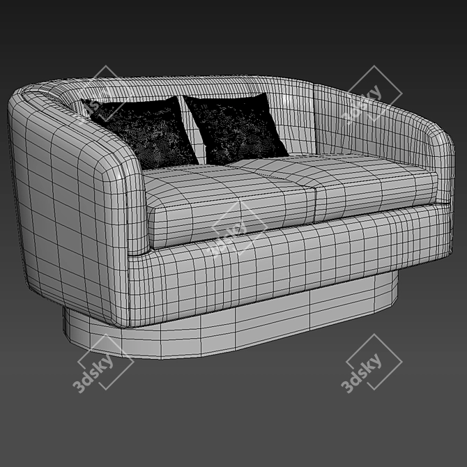 Roxy Swivel-Tilt Tub Sofa: Modern Design and Comfort 3D model image 3