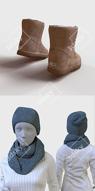 Autumn Chic Female Mannequin 3D model image 2