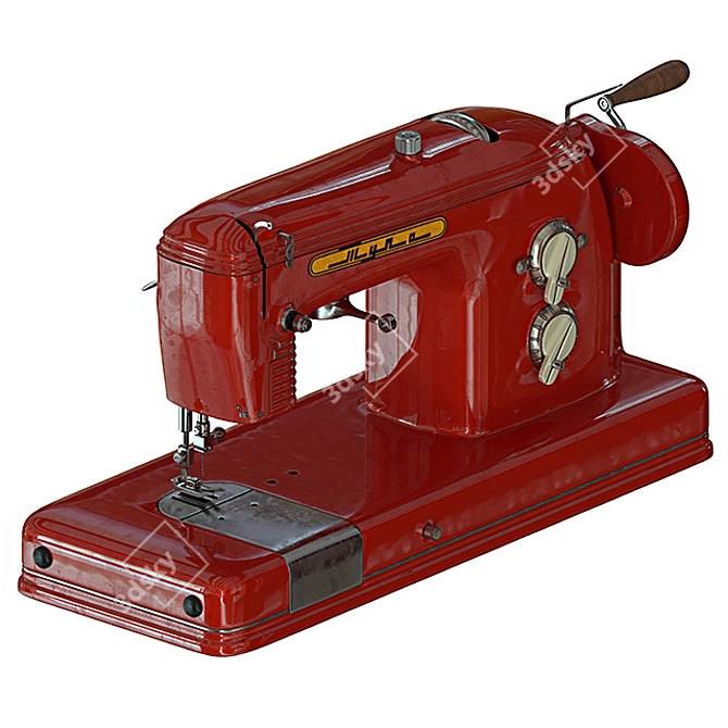 Vintage USSR Tula Sewing Machine 3D model image 1