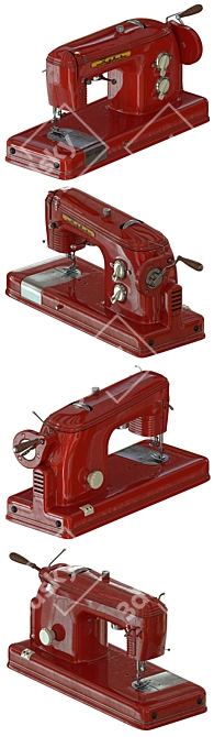 Vintage USSR Tula Sewing Machine 3D model image 2