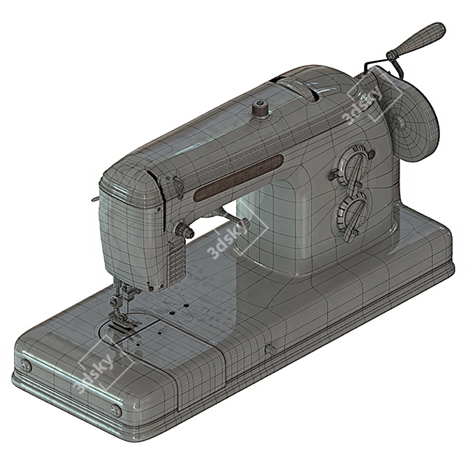 Vintage USSR Tula Sewing Machine 3D model image 3