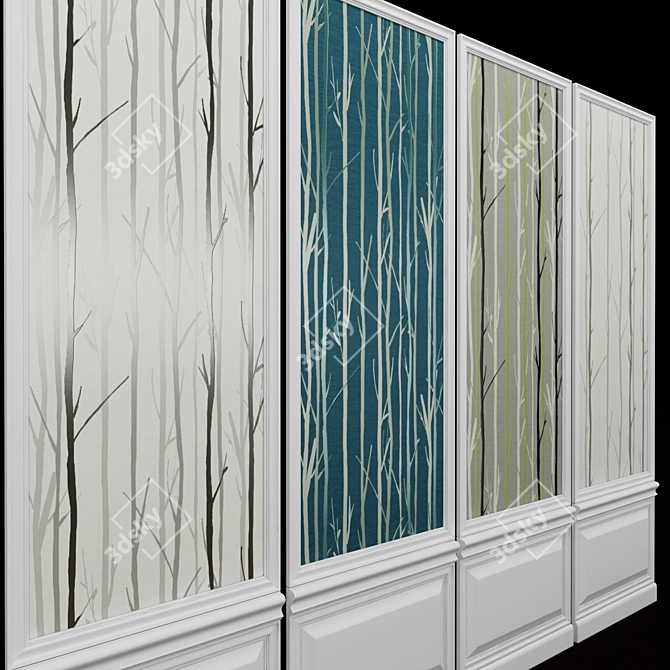 Seabrook Indigo-2: Screen Printed Acrylic Coated Paper 3D model image 2