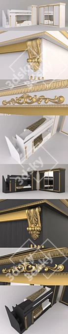 Multifunctional Bunk Bed with Wardrobe 3D model image 2