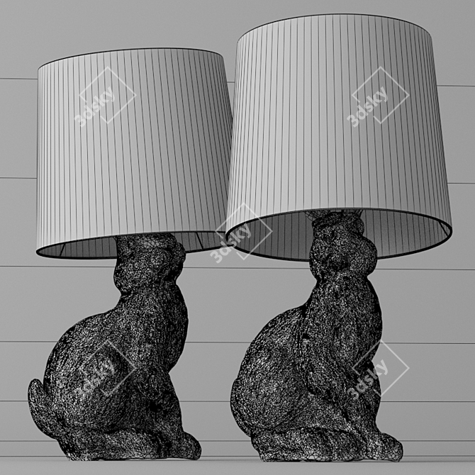 Whimsical Wonderland Rabbit Lamp 3D model image 3