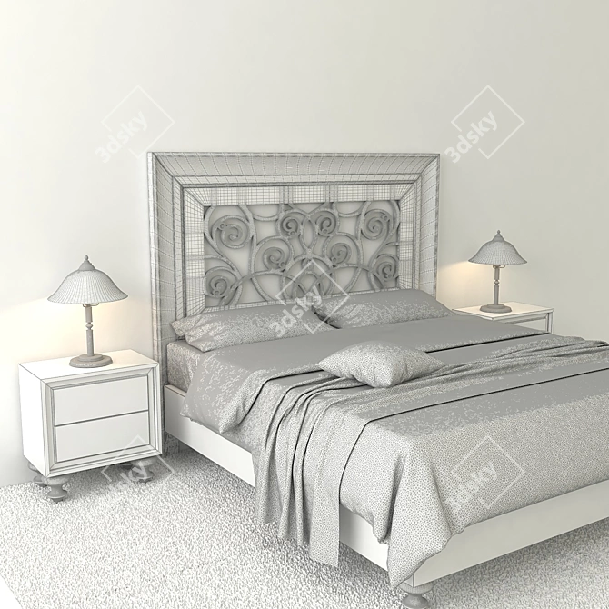 Modern Monrabal Alba Bed Set 3D model image 3