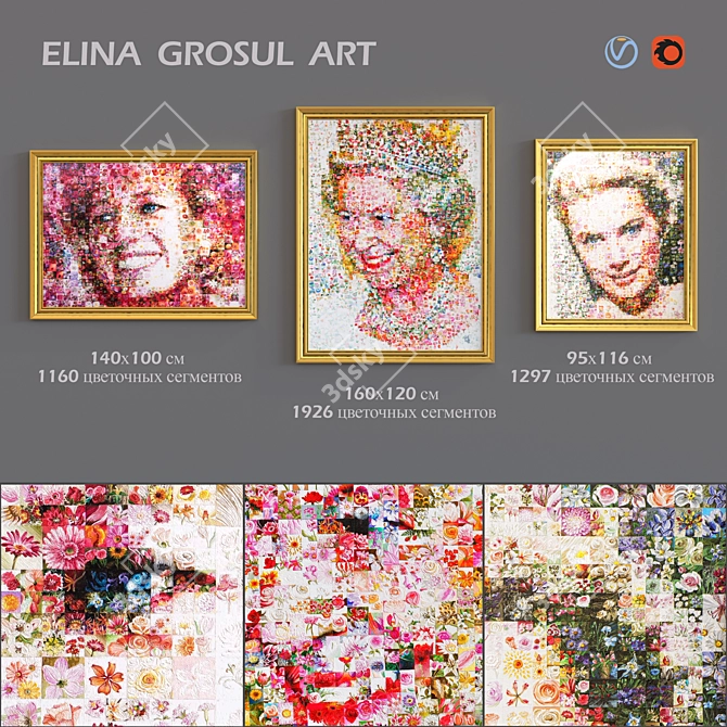 Floral Masterpieces by Elina Grosul 3D model image 1
