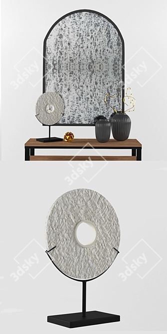Elegant Console Set with Mirror: Redoute's Finest 3D model image 2