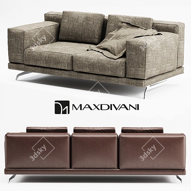 Elegant Nando Sofa: Maxdivani Scheda Mod 3D model image 2