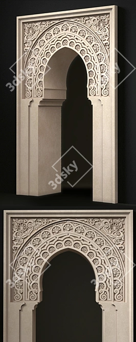 Elegant Moroccan Arch: 120x200cm 3D model image 2