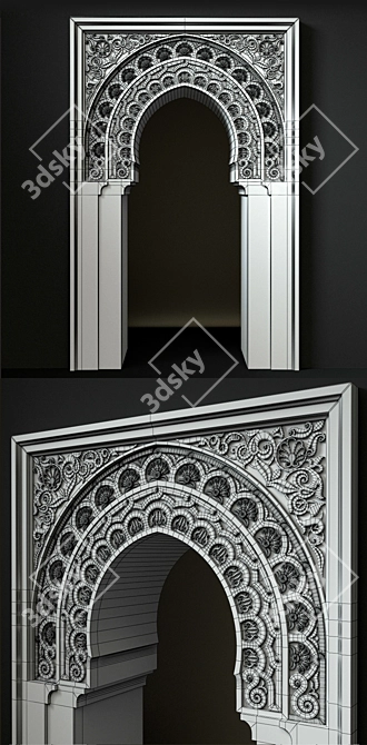 Elegant Moroccan Arch: 120x200cm 3D model image 3