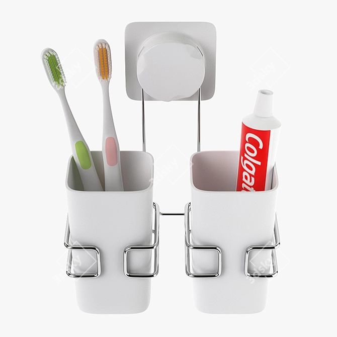 Hanging Cup Toothbrush Holder 3D model image 2