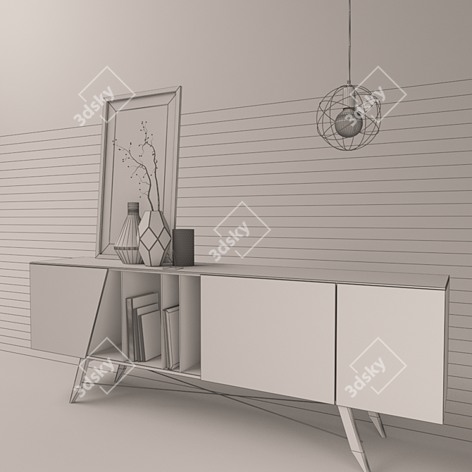 1950's Inspired Longplay Sideboard 3D model image 3