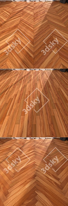Elegant Cabreuva Parquet: Linear, Chevron, Herringbone 3D model image 2