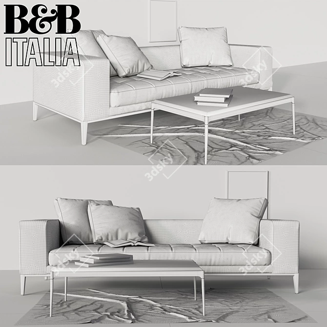Simplex Sofa: Stylish Comfort with B&B Italia 3D model image 3