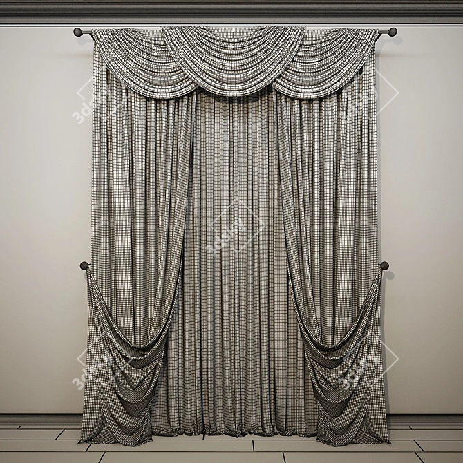 Elegant Curtain Set 3D model image 2