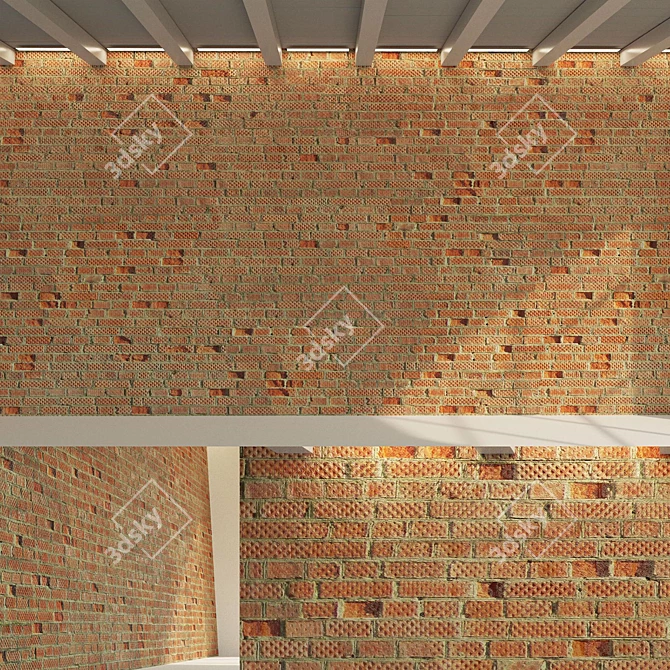 Vintage Weathered Brick Collection 3D model image 1