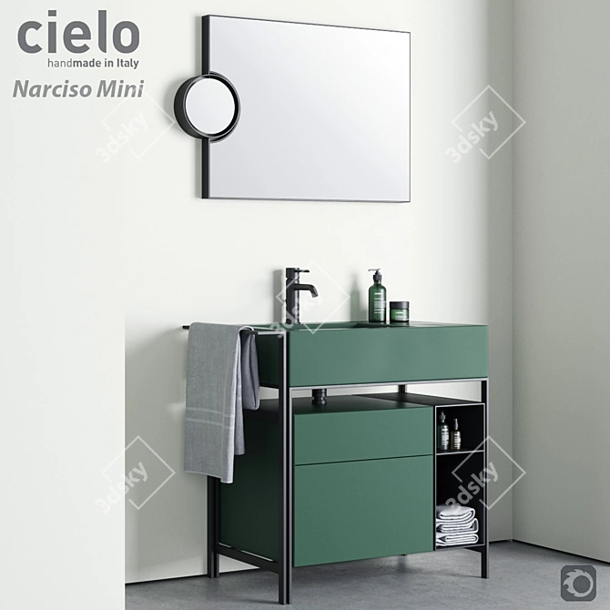 Cielo Narciso Mini: Sleek Ceramic Washbasin 3D model image 1