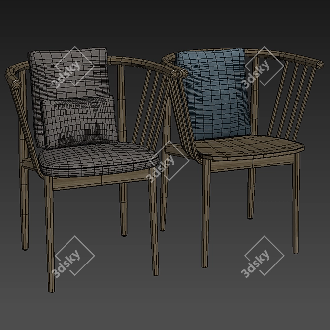 Modern Scandinavian Tivoli Dining Chair 3D model image 3