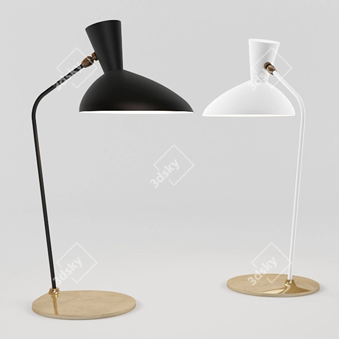 Elegant Austen Large Offset Lamp 3D model image 1