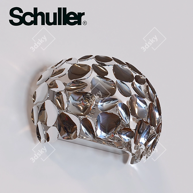 Braille Schuller Narisa: 190mm Height, Chrome Metal Wall Lamp 3D model image 1