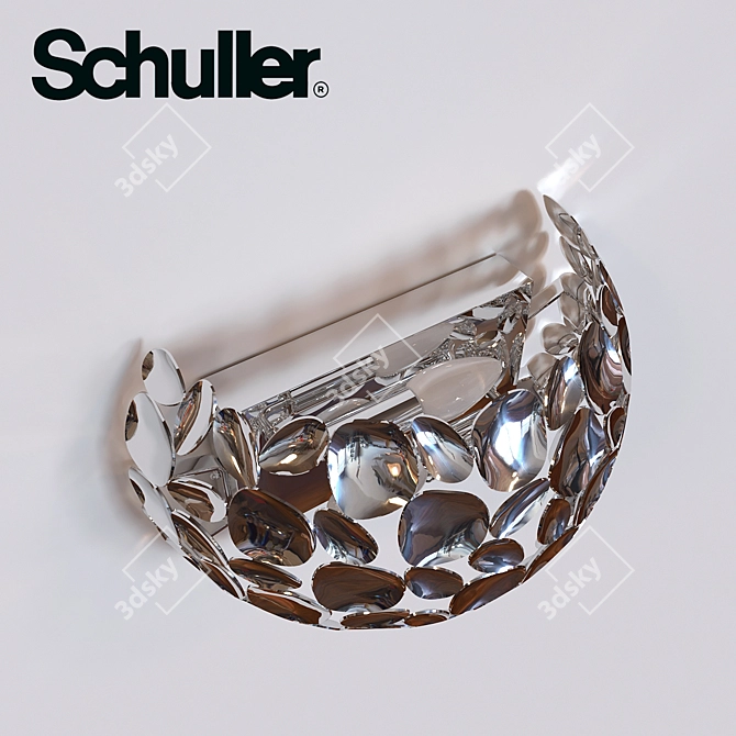 Braille Schuller Narisa: 190mm Height, Chrome Metal Wall Lamp 3D model image 2
