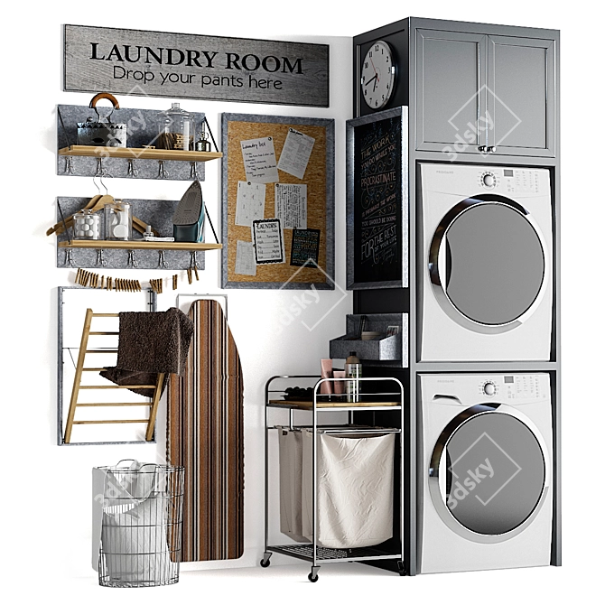 Laundry Chic Decor 3D model image 1