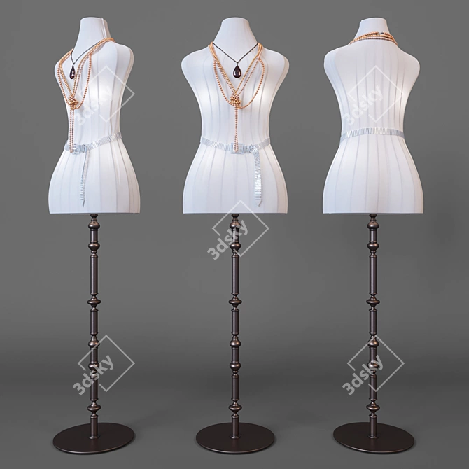 Elegant Floor Lamp Silhouette 3D model image 1