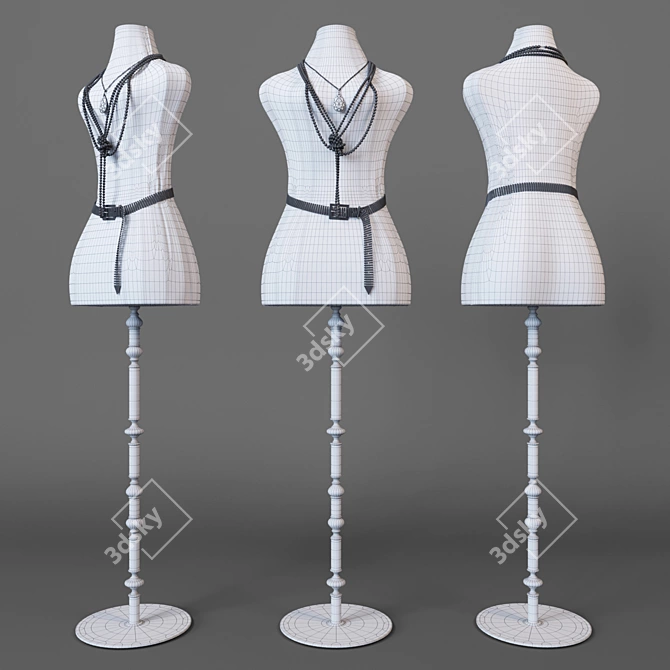 Elegant Floor Lamp Silhouette 3D model image 3