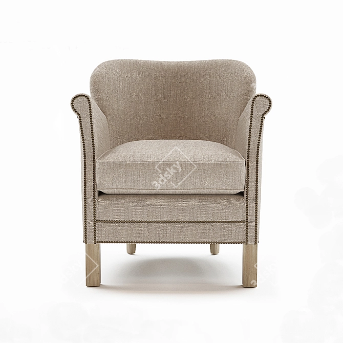 Elegant Nailhead Professor's Chair 3D model image 2