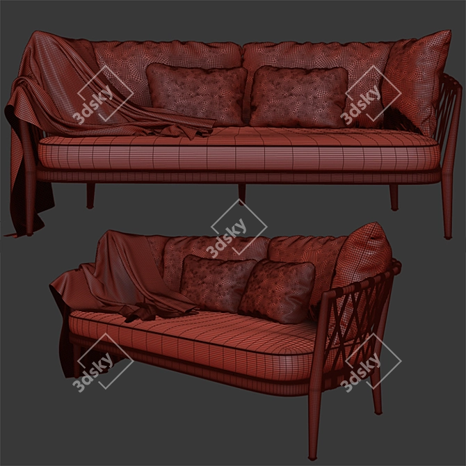 Modern B&B Italia Sofa Erica 3D model image 3