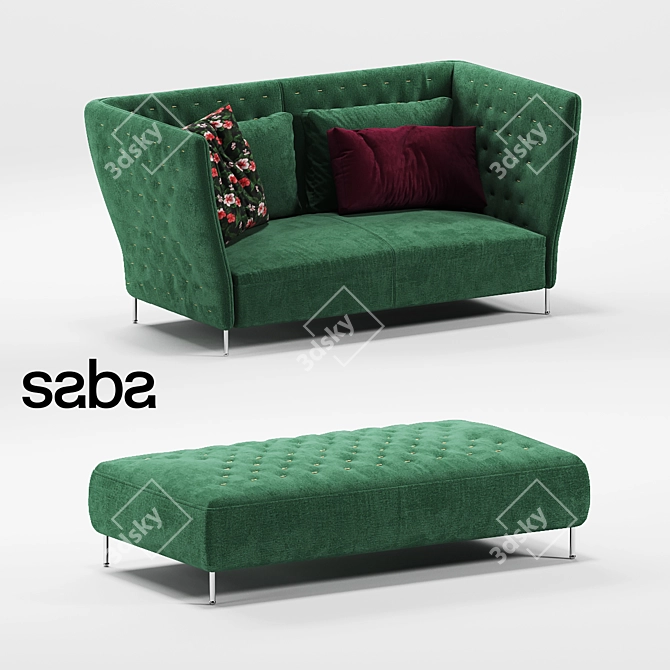 SABA italia Quilt: Stylish Sofa Set 3D model image 1