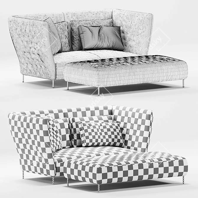 SABA italia Quilt: Stylish Sofa Set 3D model image 3