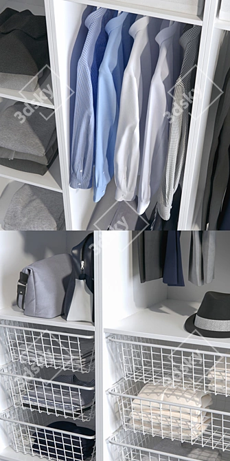 Stylish PAX Wardrobe - Organize in Style 3D model image 2