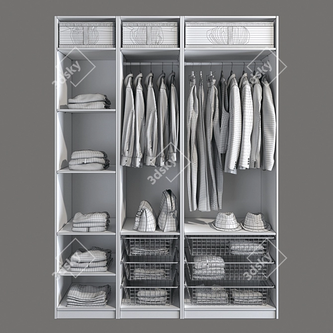 Stylish PAX Wardrobe - Organize in Style 3D model image 3