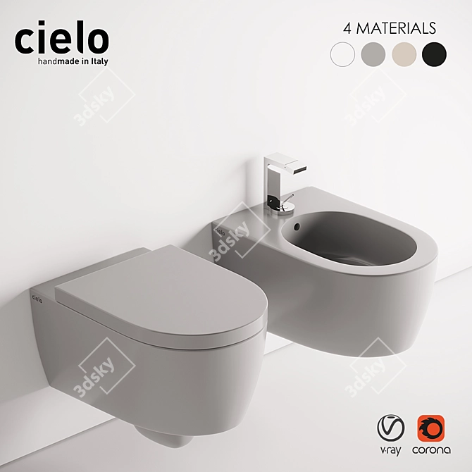 Ceramica Cielo Smile: Sophisticated Suspended Toilets 3D model image 1