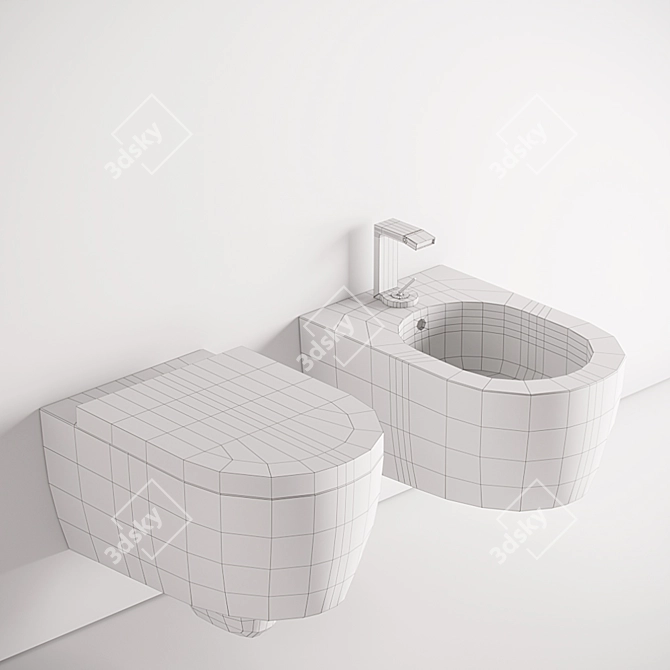 Ceramica Cielo Smile: Sophisticated Suspended Toilets 3D model image 3