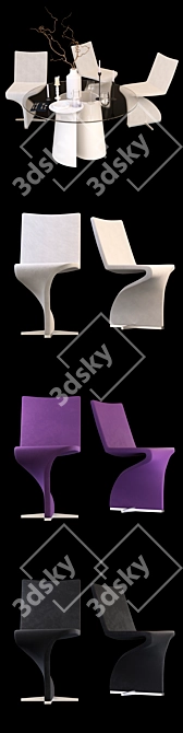 Tonon Twist Chair and Table Set 3D model image 2